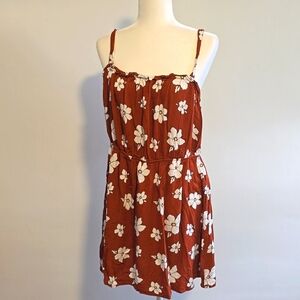 Forever 21 Floral Sundress in Rust and White with elastic waist size 3X